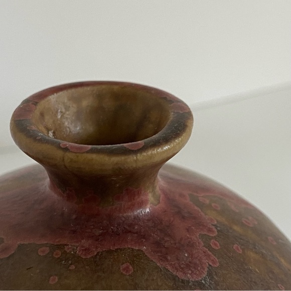 Vintage Vase The Potter’s Craft Sigma Tastesetter Japan drip glass brown 4.5” - Picture 3 of 16